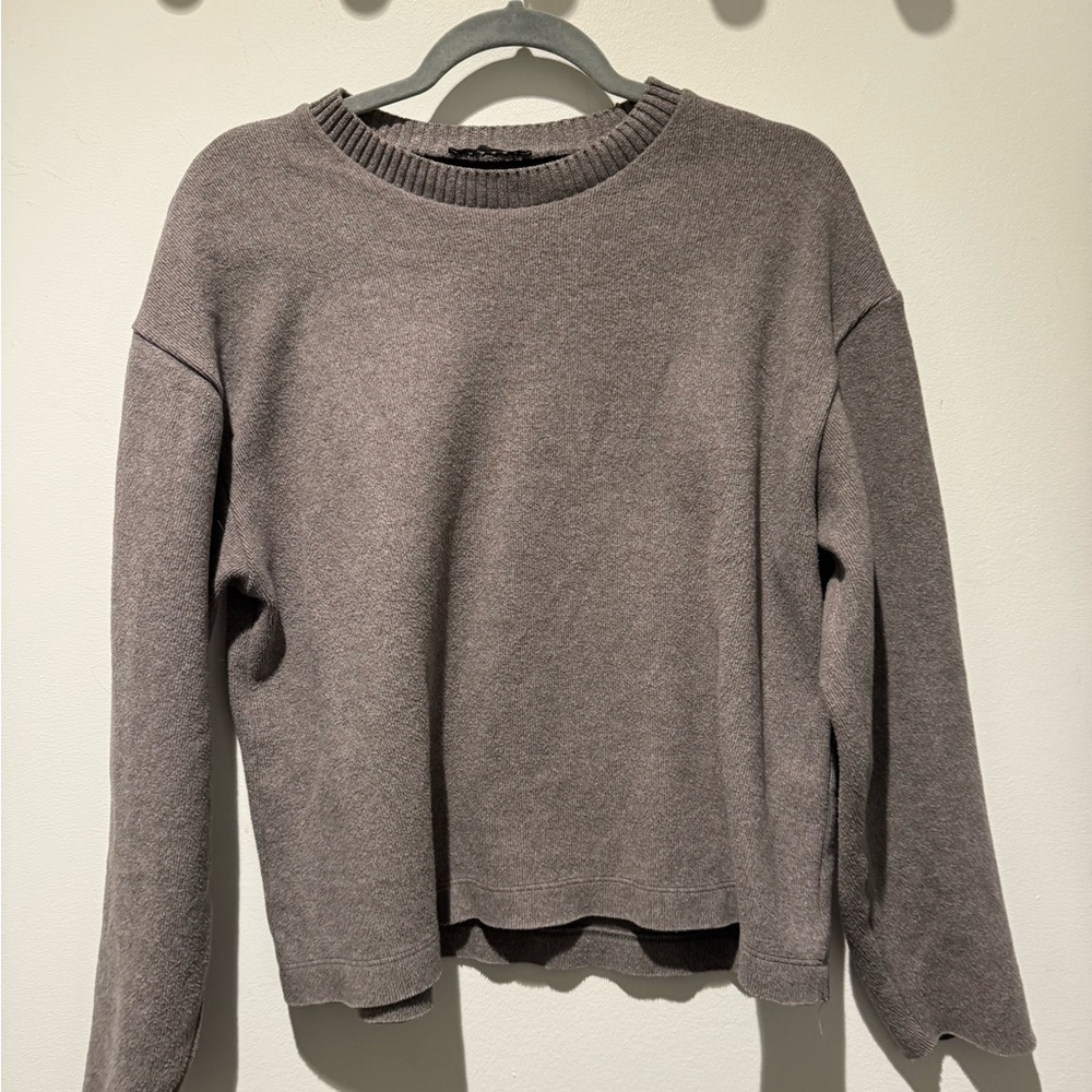 Zara Women's Gray Crew Neck Sweater